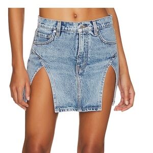 GRLFRND slit denim mini skirt size 29
